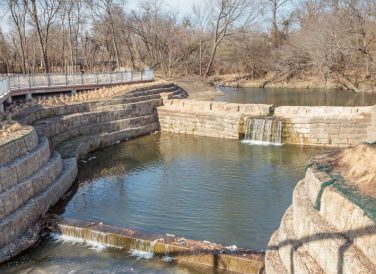 dam at Historic Water Station Park in Allen, TX